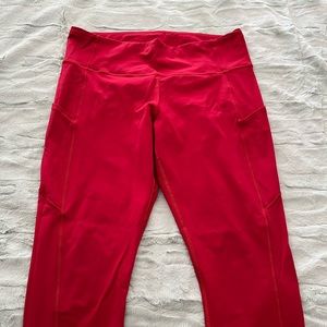 Lululemon cropped red workout leggings